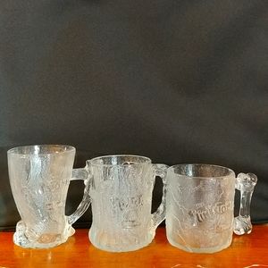 1993 The Flintstone's Rocdonald's Glass Cups set of 3